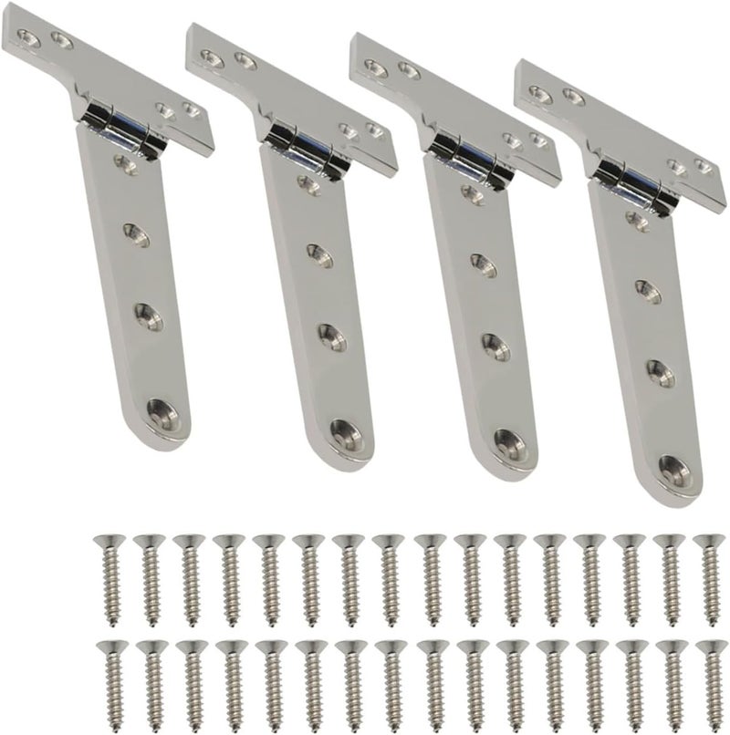 Jecoupoon Store 316 Stainless Steel Door Hinge Marine Grade 8'' x 4" T Hinge 6'' x 3" Boat Hatch Hinge with Screws (8'' x 4" 4PCS) - Image 2